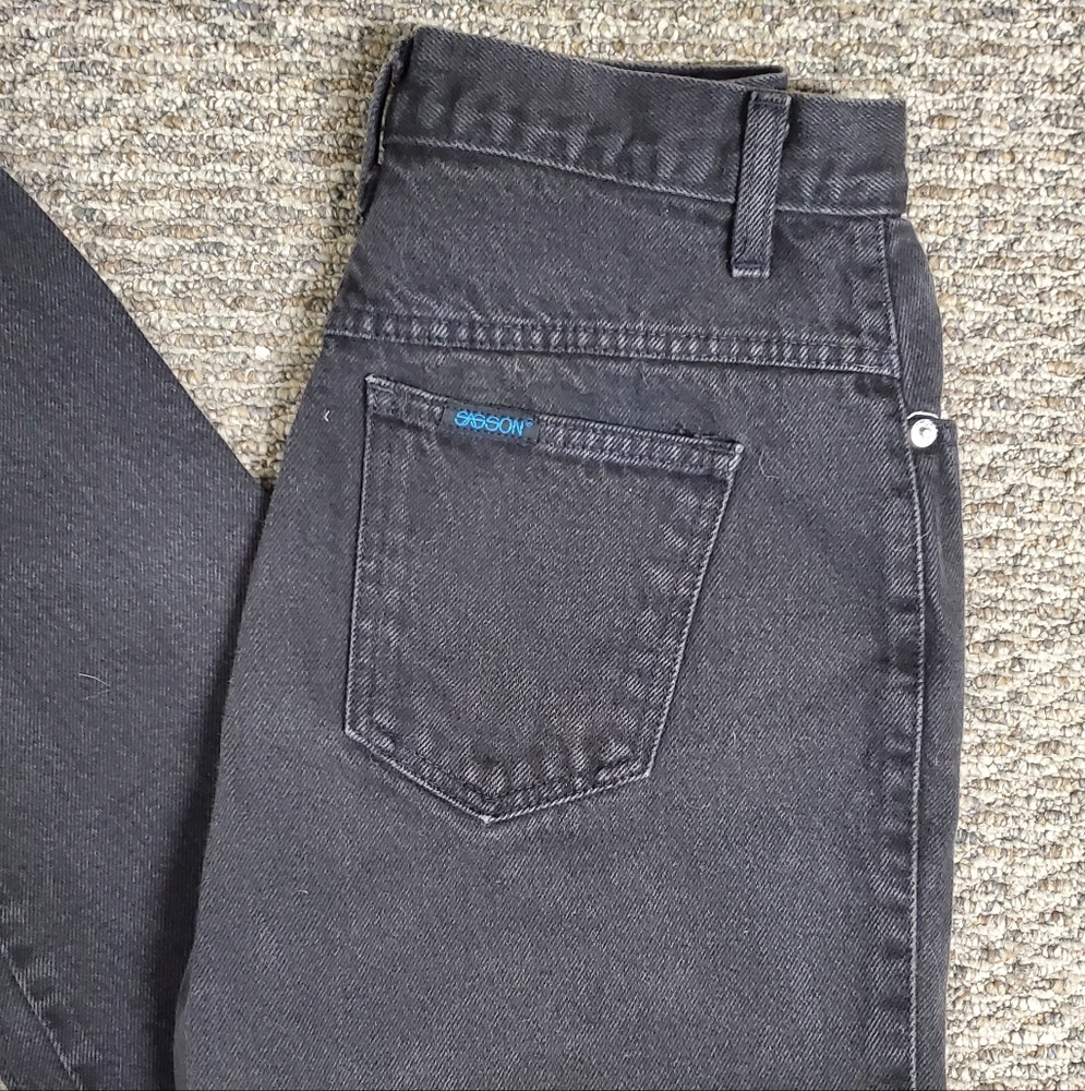 Vintage 1980s Sasson High Waisted Black Jeans